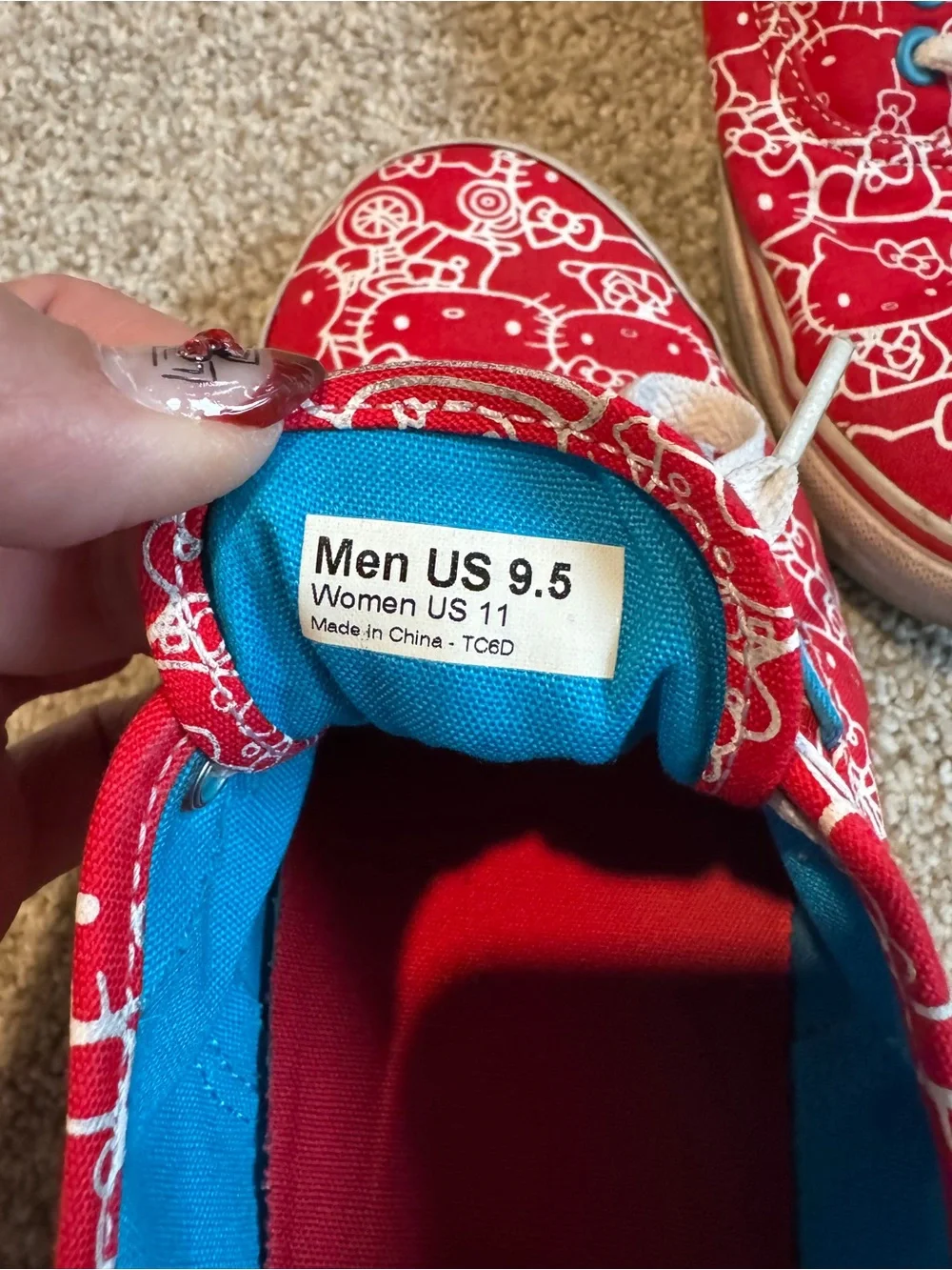 Women’s Red Hello Kitty Canvas Sneakers